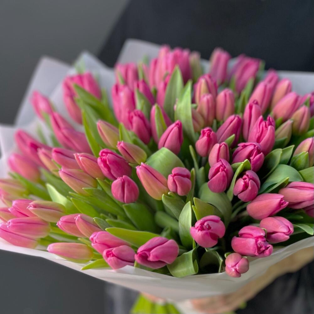 Розово-белые тюльпаны — вид 4